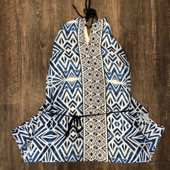 Mossimo Supply Co. Blue Patterened Halter Dress - Picture 6 of 8